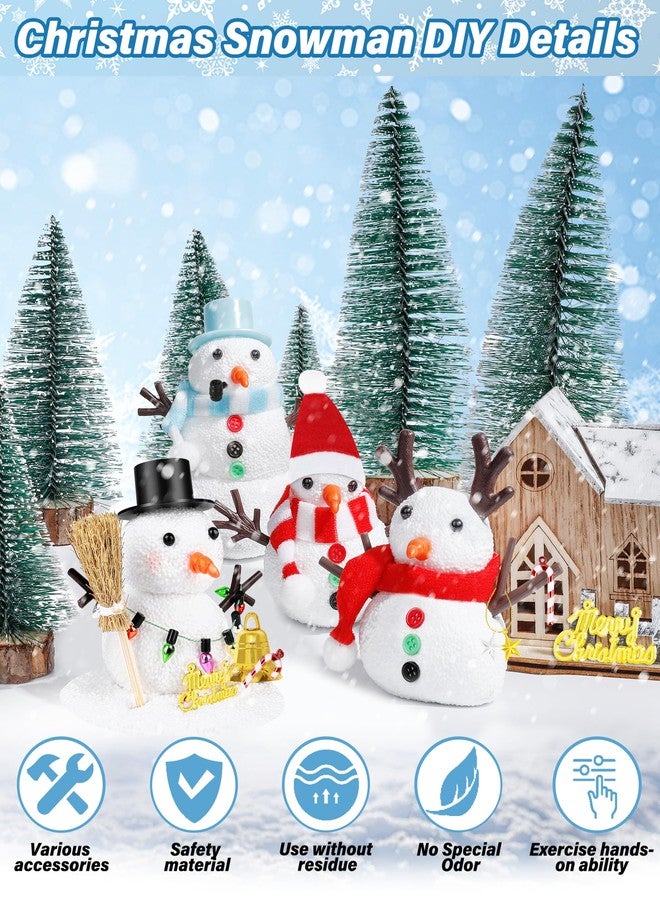 EOBOH 16 Pack Snowman Kit, Build a Snowman Craft Kit for Kids, Christmas Craft Creative Air Dry Clay Modeling Dough Crafts, Enhance Creativity Gifts Christmas Winter School Xmas Creative Supplies Decoration - Image 3